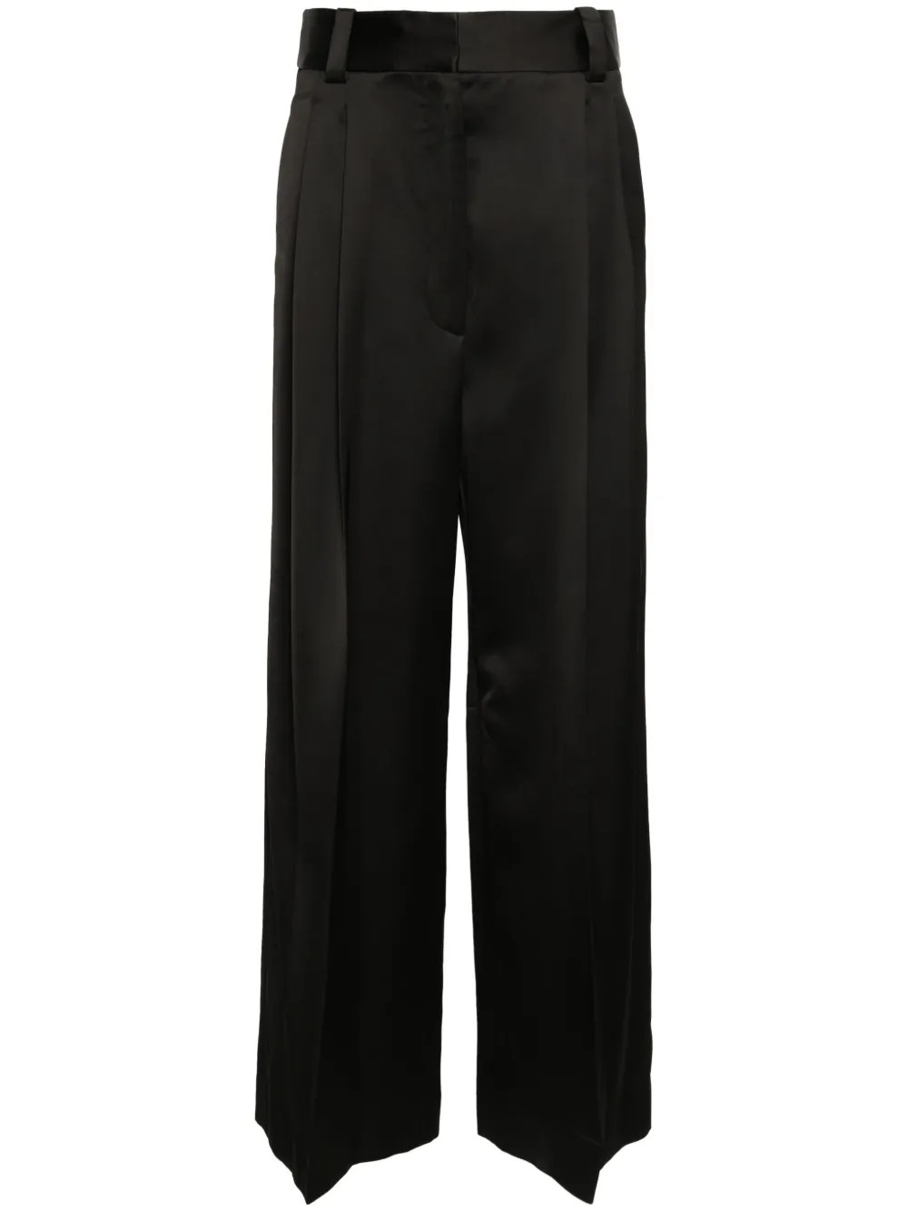 KHAITE Simone satin trousers - Black | Farfetch Global