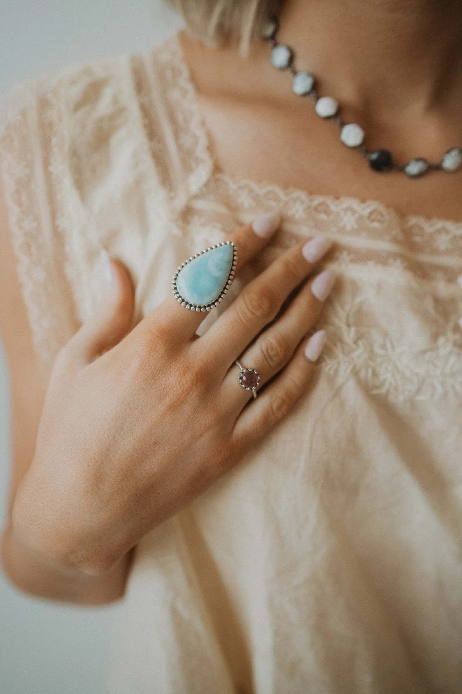 Betsy Ring | Larimar | Goldie Lew Jewelry, LLC