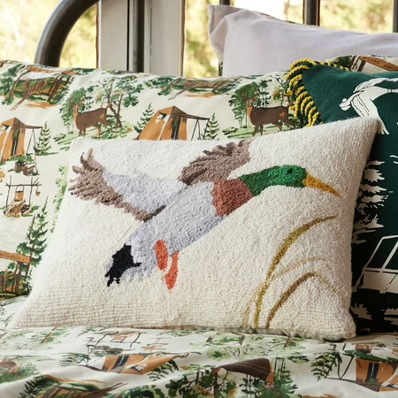Makers Collective Camp Wandawega Mallard Cream Hooked Bed Pillow | Walmart (US)