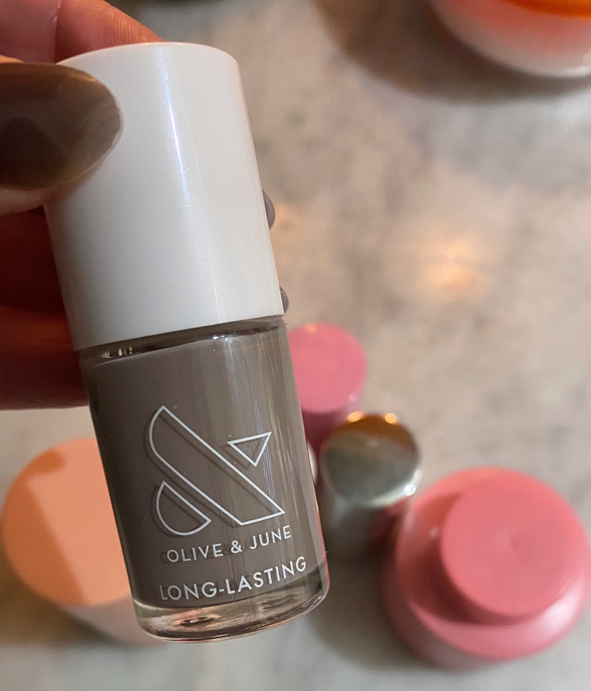 Toenail polish, fingernail polish, 
nail polish, olive and June, 
clean nail care, nail care, olive & June, 
Gray polish, fall nails, gift idea 

#LTKBeauty #LTKFindsUnder50 #LTKGiftGuide