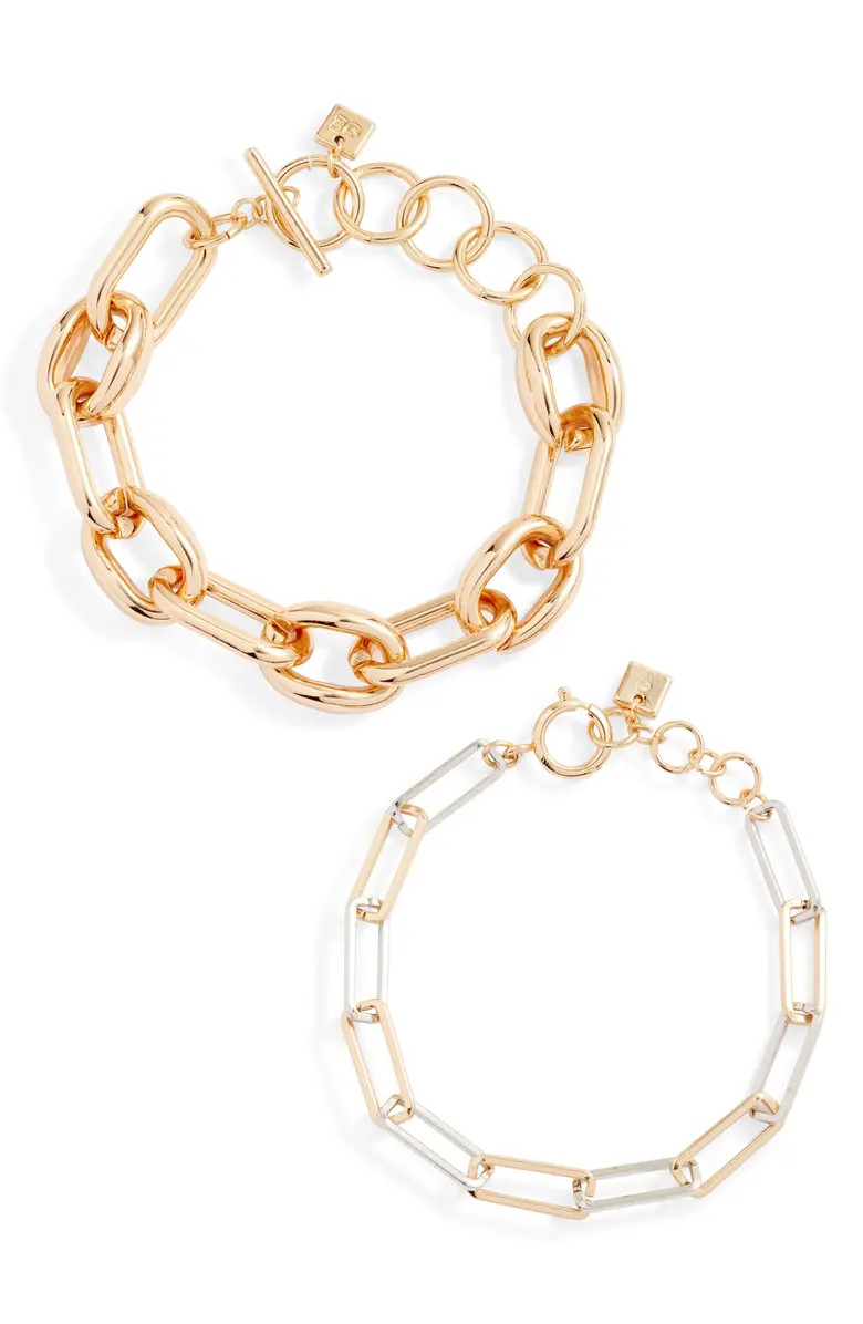 Open Edit Set of 2 Chain Link Bracelets | Nordstrom | Nordstrom