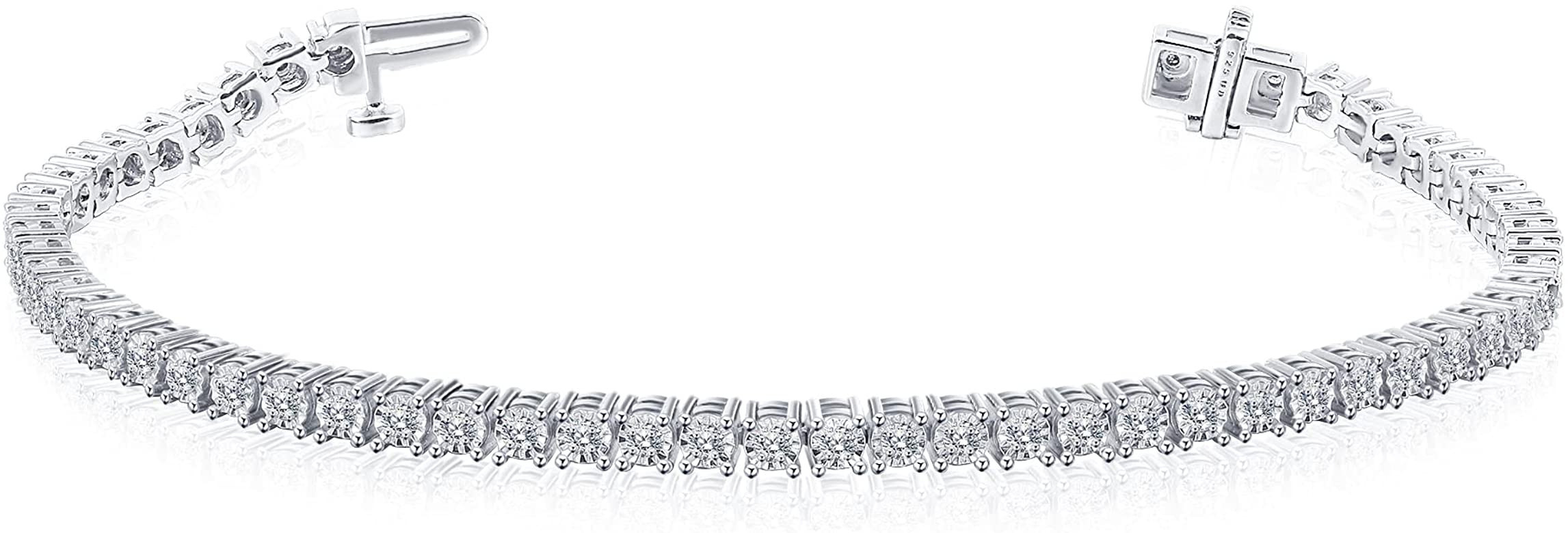 La4ve Diamonds 1/2 Carat Real Diamond Fashion Tennis Bracelet for Women in Sterling Silver with S... | Amazon (US)