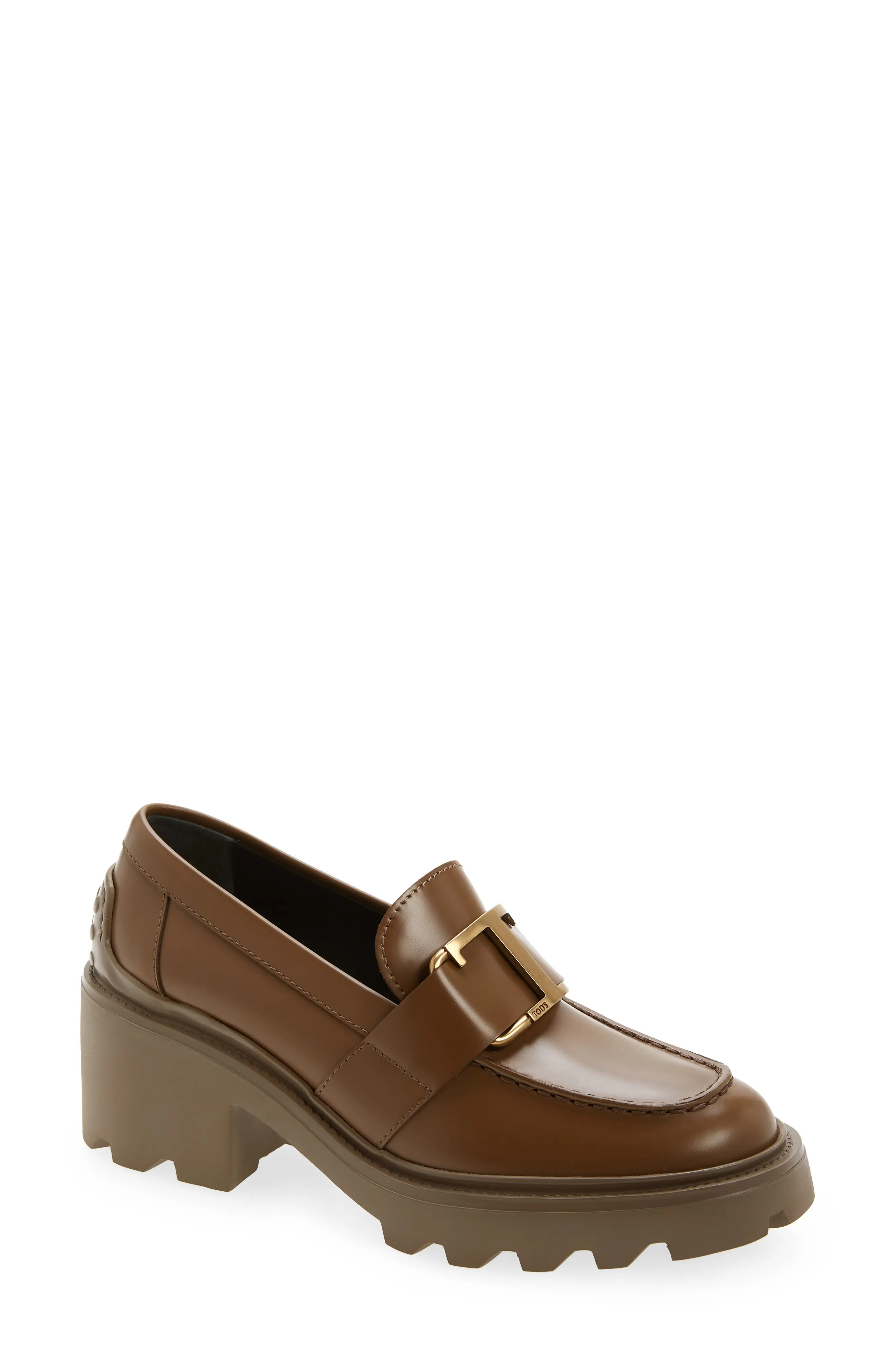 Women's Tod's Buckle Moc Toe Loafer, Size 10.5US - Brown | Nordstrom