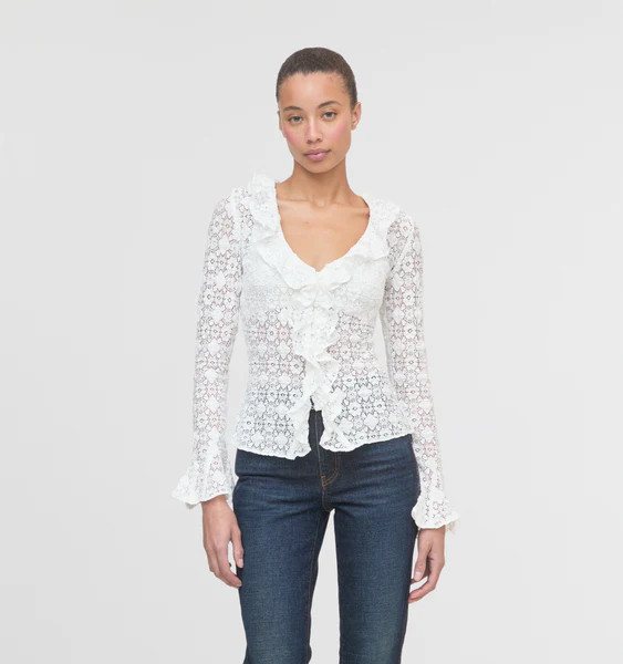The Gabriella Top - White Lace | Hill House Home US