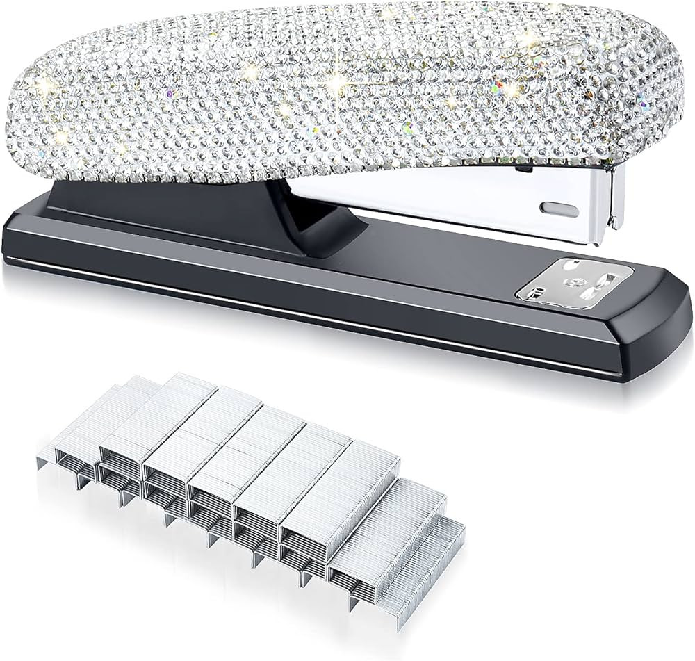 1pcs Bling Crystal Stapler with 1000 Staples Handmade Diamond Stapler Clay Rhinestones Machine Cu... | Amazon (US)