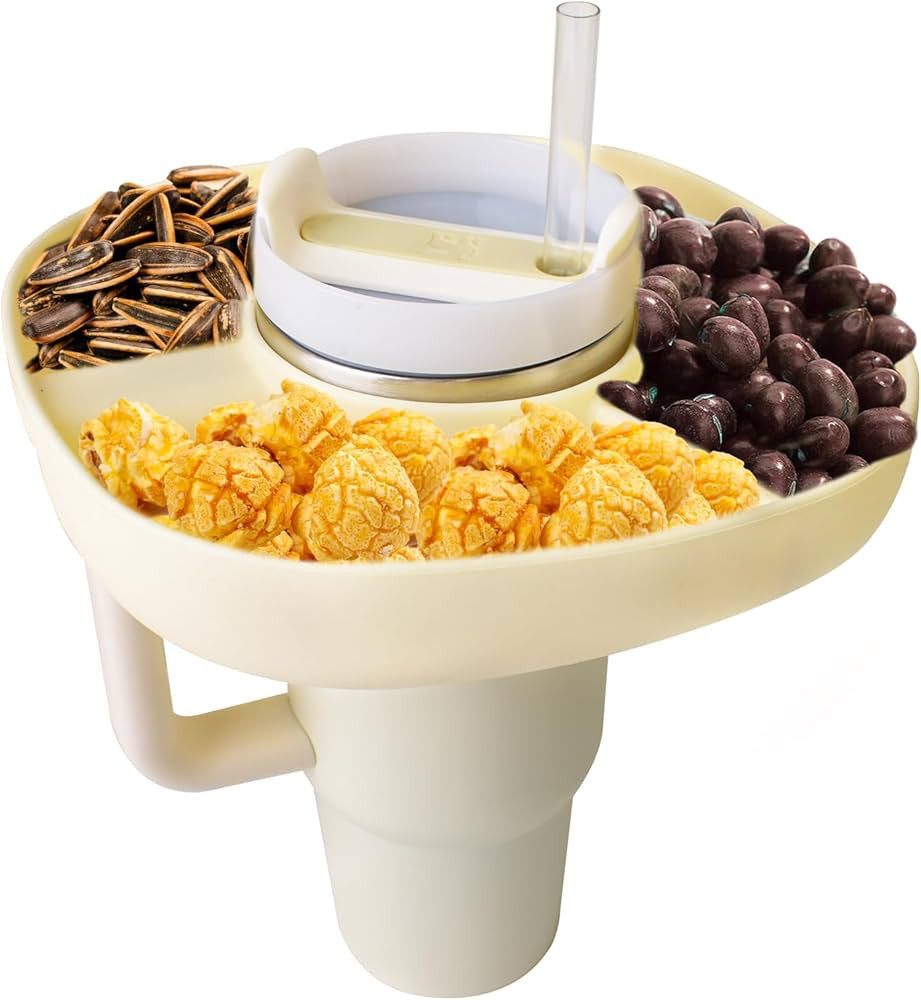 Snack Bowl for Stanley 30 Oz Tumbler, Reusable Snack Tray Platter Containers Box with 3 Compartme... | Amazon (US)