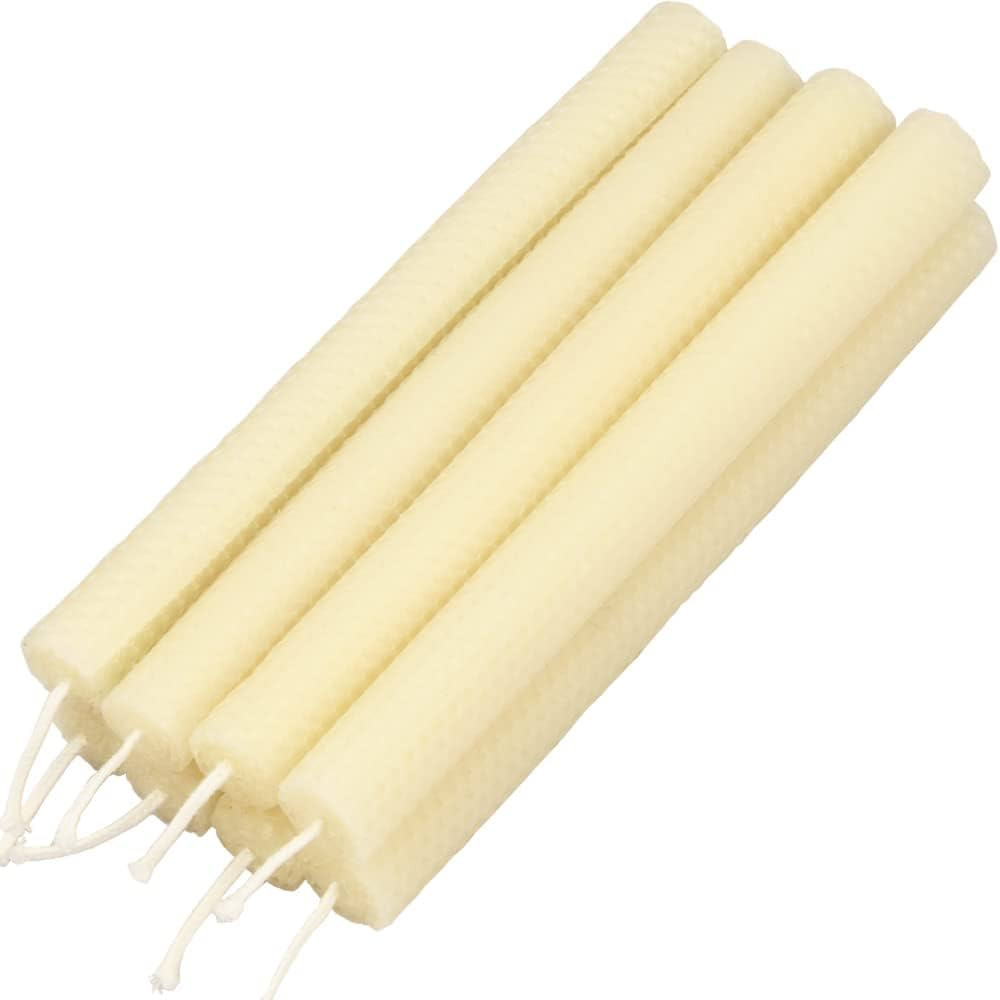8PCS 9" Hand-Rolled Beeswax Taper Candles, Real Pure Beeswax, Handmade Honeycomb Candles, Flat To... | Amazon (US)