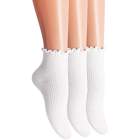 DarkCom Women Socks Ruffled Design, Cute Ankle Socks Super Soft Breathable Cool Frilly Socks For ... | Amazon (US)