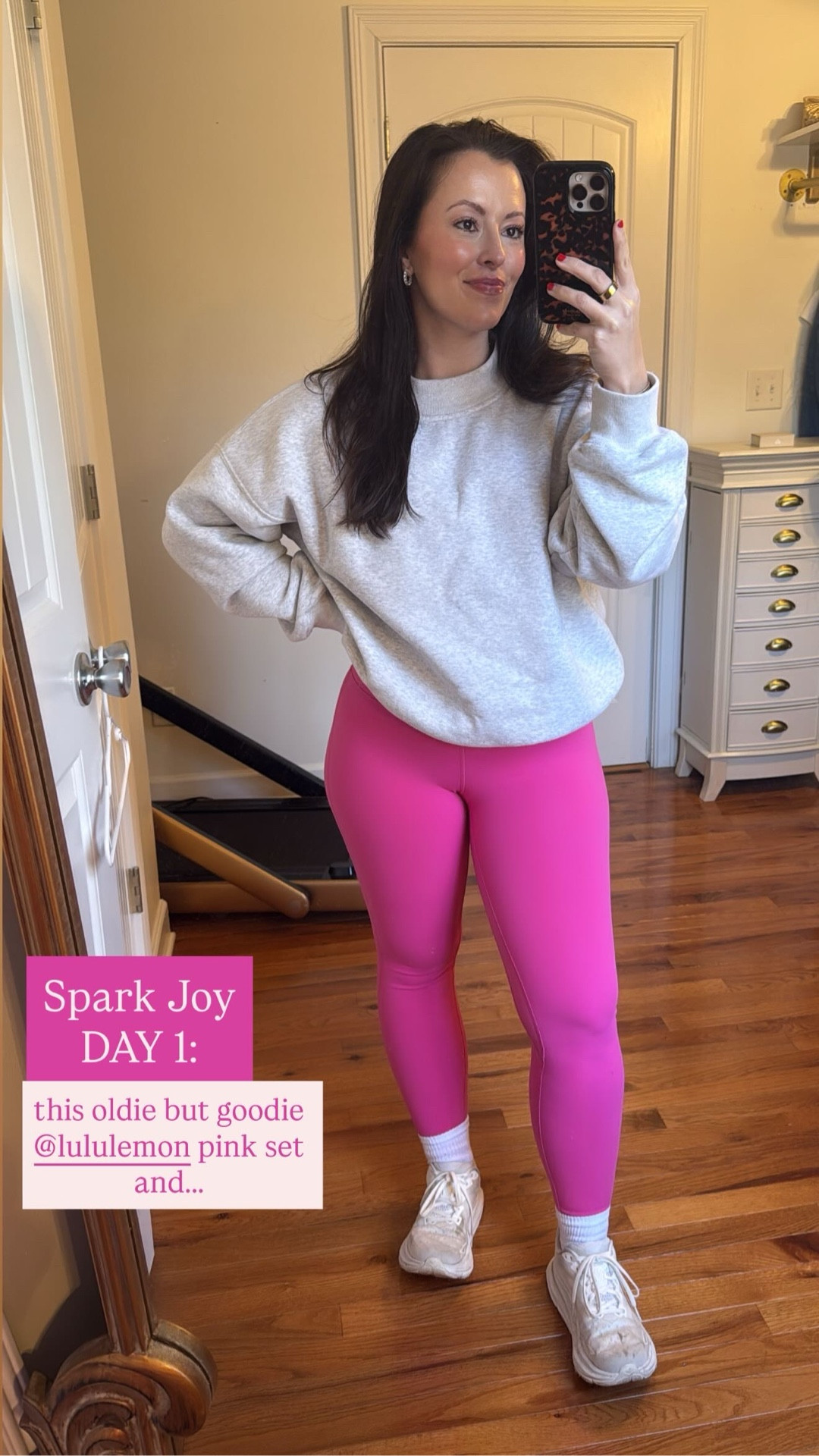 Abercrombie mock neck sweatshirt gray
Pink workout set lululemon 
Hoka sneakers white 
Workout outfit gym outfit
Matching active set pink

#LTKfitnessgoals #LTKActive