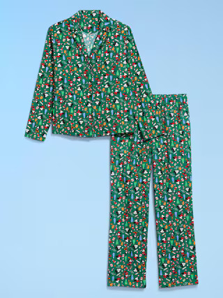 Old Navy x Disney Mickey Mouse & Friends Printed Flannel Pajama Set for Women | Old Navy (US)
