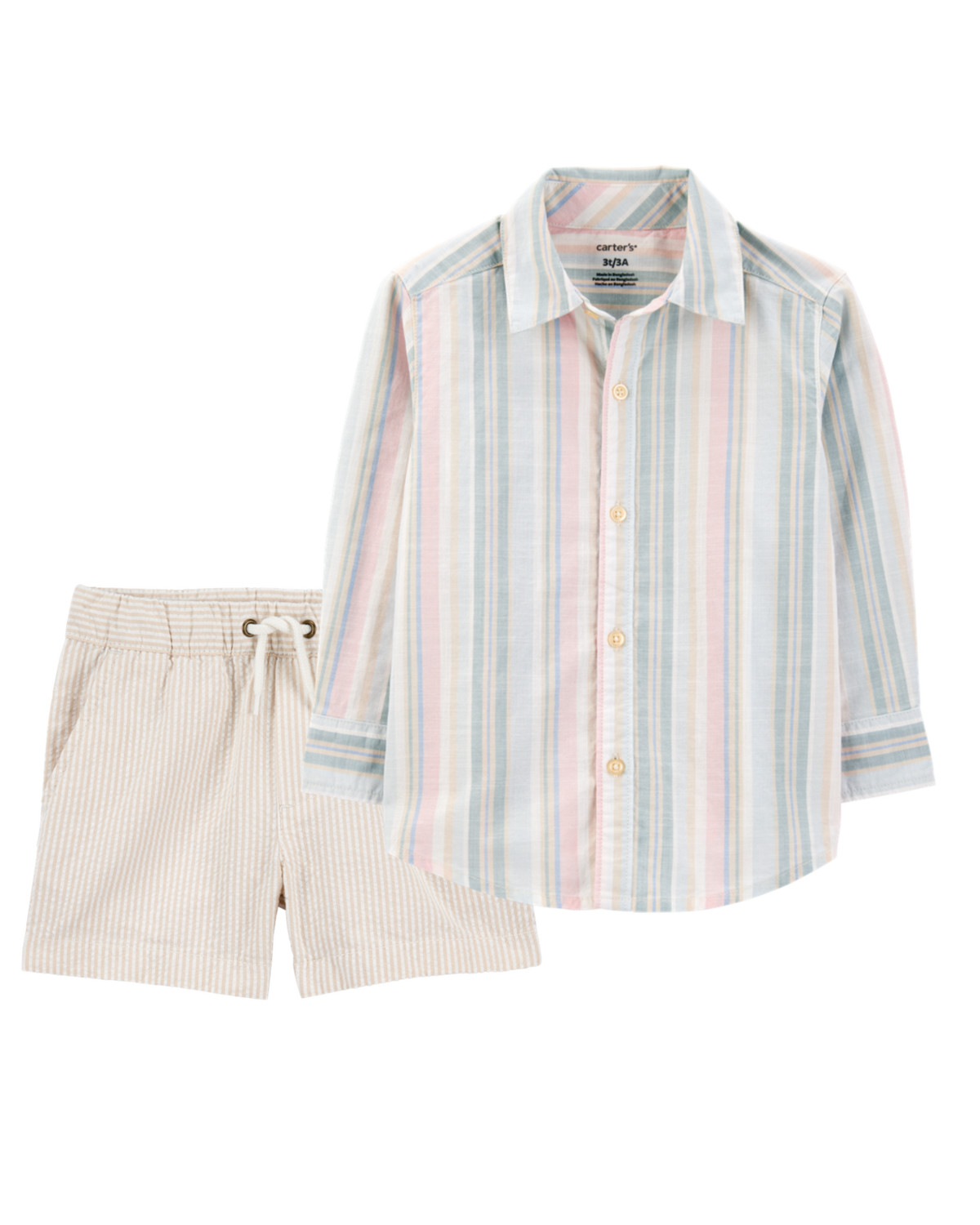 Toddler 2-Piece Button-Down Shirt & Shorts Outfit Set | Carter's | Carter's Inc