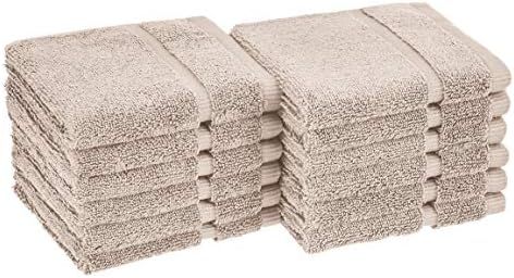 Amazon Basics GOTS Certified Organic Cotton Washcloths - 12-Pack, Delicate Fawn | Amazon (US)