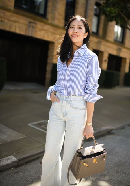 I recommend tucking an oversized striped shirt into your jeans for a more polished look!

#styletip
#summeroutfit
#jeans
#buttondownshirt
#collaredshirt

#LTKworkwear #LTKSeasonal #LTKstyletip