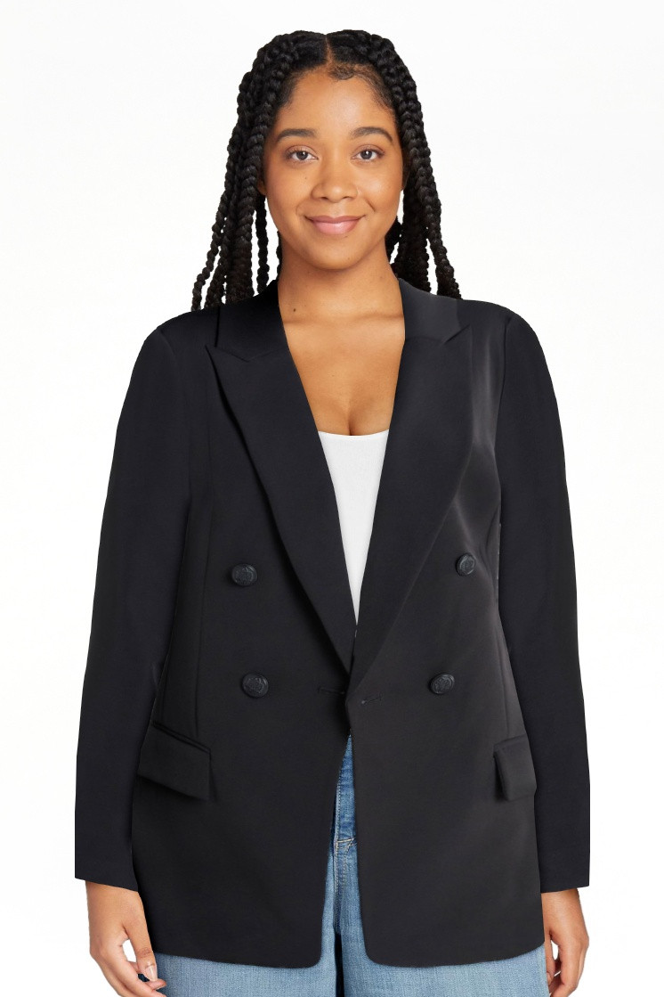 Scoop Women's Slim Fit Double Breasted Blazer, Sizes XS-XXL - Walmart.com | Walmart (US)