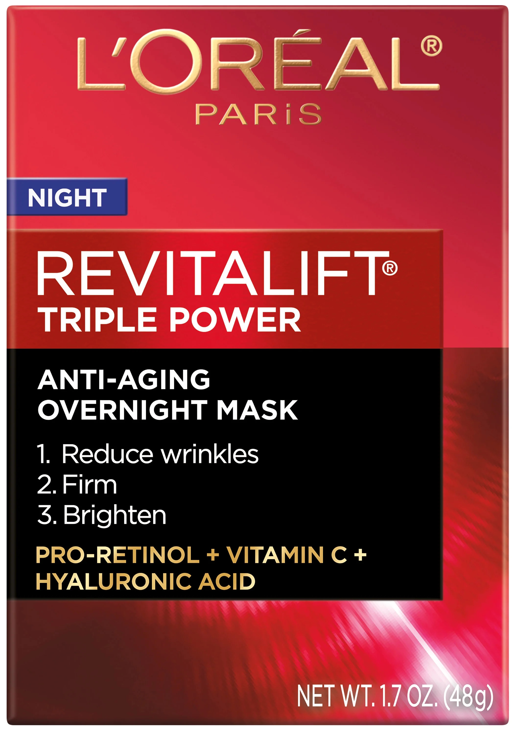 L'Oreal Paris Revitalift Triple Power Anti Aging Overnight Mask, 1.7 oz | Walmart (US)