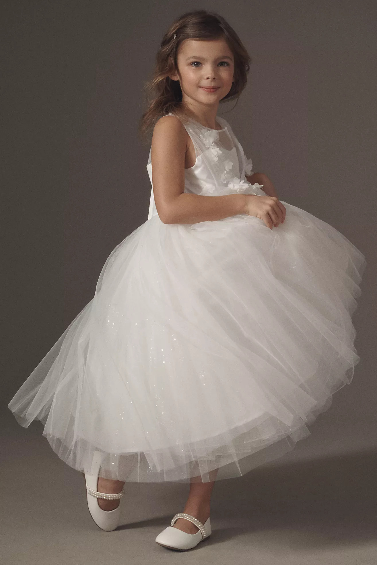 Princess Daliana Elegant Floral Appliqué Flower Girl Dress | Anthropologie (US)