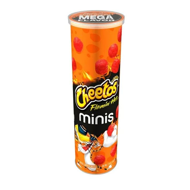 Cheetos Minis Flamin’ Hot Cheese Flavored Canister, 3.625 oz​ | Walmart (US)