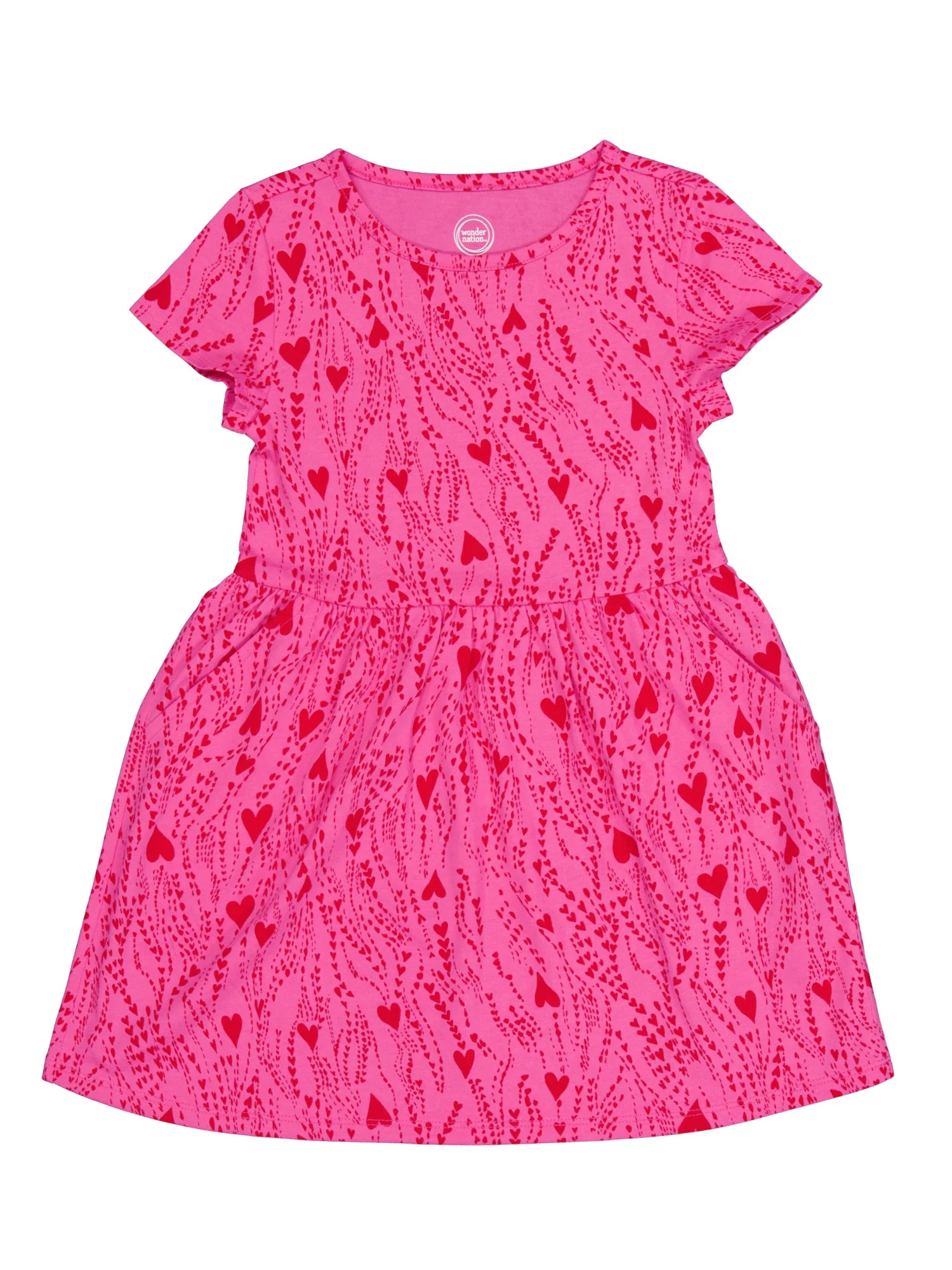 Wonder Nation Girl's Short Sleeve Play Dress, Sizes 4-18 & Plus | Walmart (US)