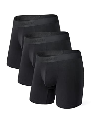 Separatec Mens Underwear with Pouch Moisture Wicking Rayon Made From Bamboo Underwear Men Breathable Boxer Briefs 3 or 6 Pack(XXL, Black) | Amazon (US)