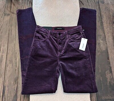 NWT $228 J BRAND SZ 25 MARIA AUBERGINE HIGH-RISE SKINNY VELVETEEN JEANS JEGGINGS 190925029177 | e... | eBay US