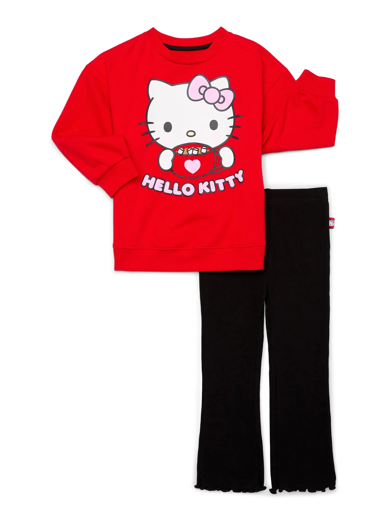 Hello Kitty Toddler Girl Graphic Sweatshirt and Leggings Set, 2-Piece, Sizes 12M-5T | Walmart (US)