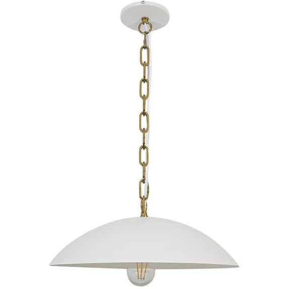 Dainolite 1 Light Pendant in Matte White w/ Aged Brass Chain | Walmart (US)