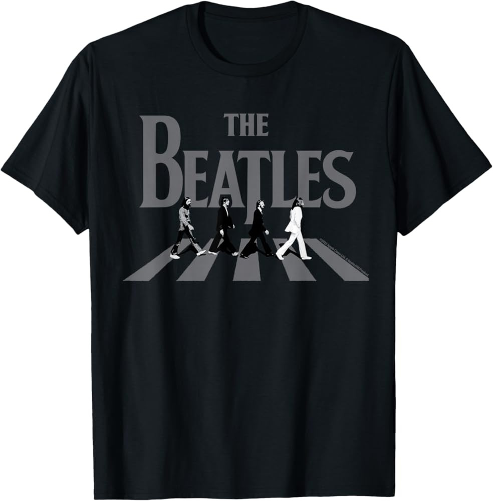 The Beatles - Abbey Road Greyscale Album Cover T-Shirt | Amazon (US)