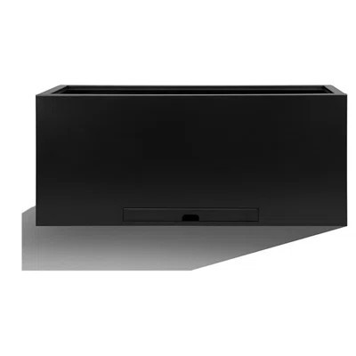 Garden Metal Rectangular Planter Box - 16" H. Tall Heavy Duty Modern Flower Plant Pot - Indoor & Outdoor(Black) | Wayfair North America