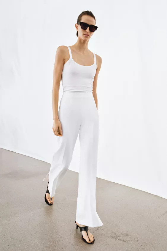 ZW COLLECTION FLARE PANTS WITH VENTS | Zara US