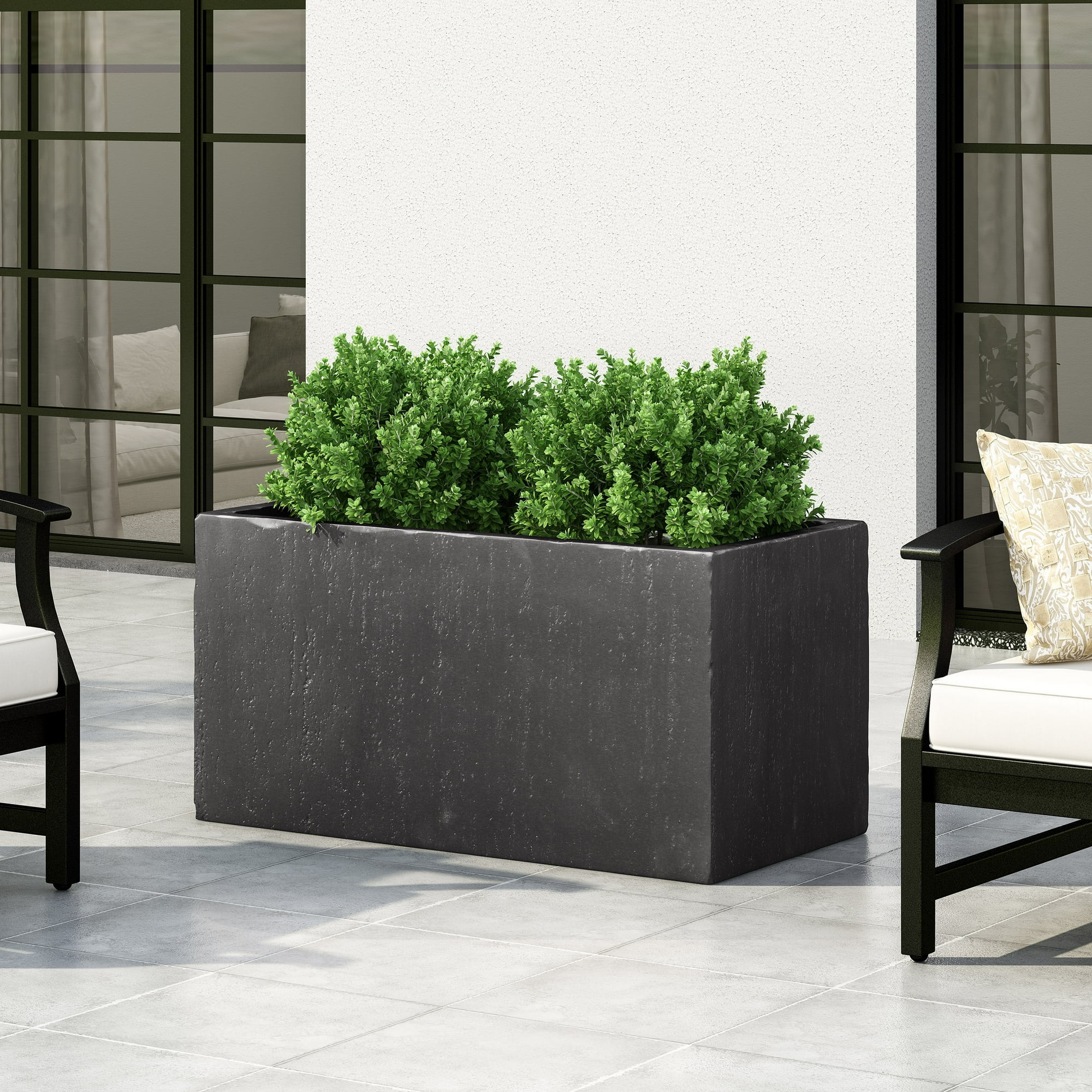 YIYADO Outdoor Planter, Magnesium Oxide, Square, Lightweight Concrete, Stone Design, No Assembly ... | Walmart (US)