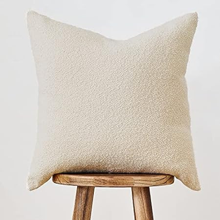DOMVITUS Luxury Decorative Throw Pillow Cover 18 x 18 Inch Textured Boucle Square Sofa Couch Pill... | Amazon (US)