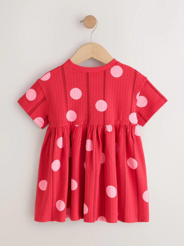 Red Pink Polka Dot Short Sleeve Jersey Dress (3mths-7yrs) | Next US