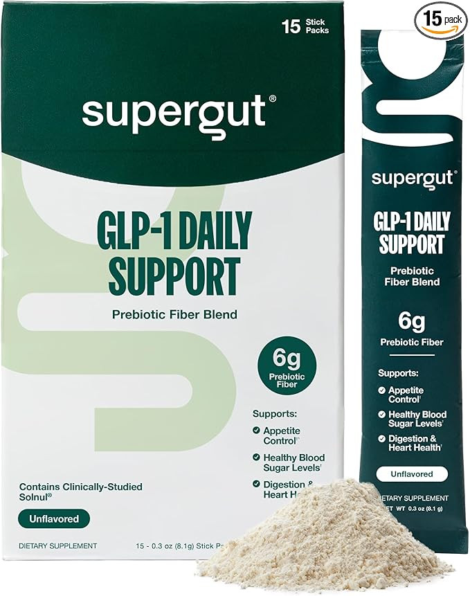 Supergut GLP1 Daily Support - High Fiber GLP-1 Supplement Powder for Women & Men - Sugar-Free Dri... | Amazon (US)