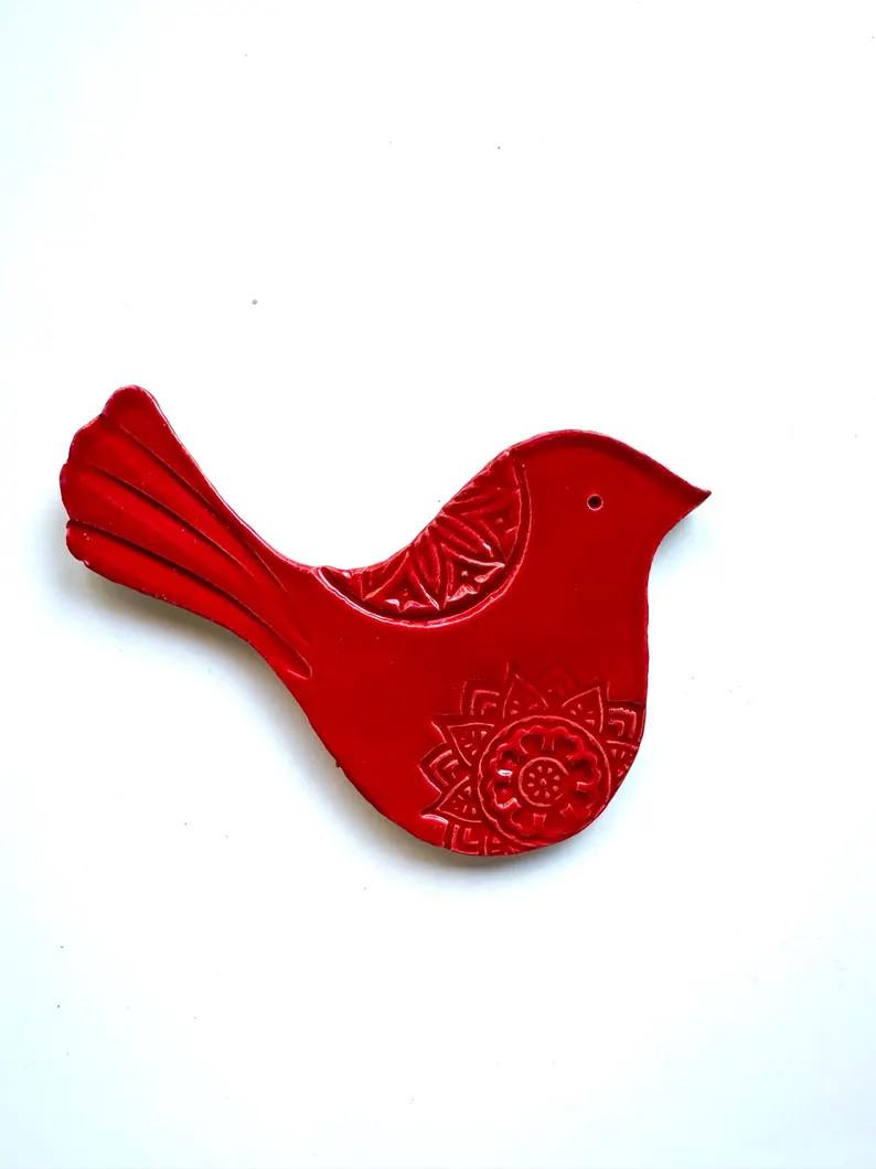 Textured Ceramic Bird Tile, Handmade Mosaic Supply | Etsy (US)