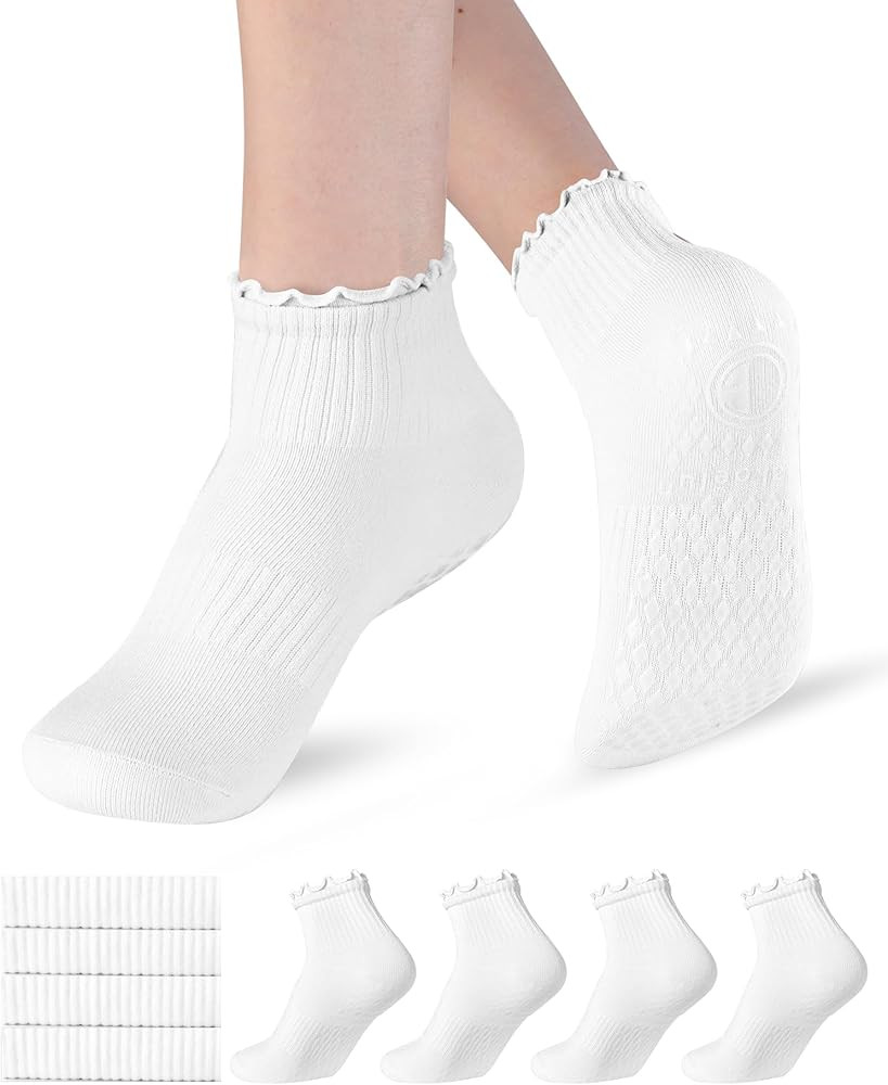 Non Slip Grip Yoga Socks, Ankle Socks | Amazon (US)