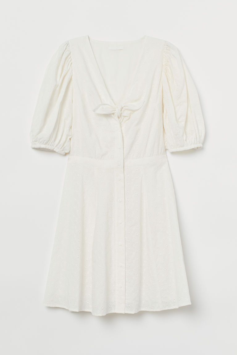 H & M - Eyelet Embroidered Dress - White | H&M (US + CA)