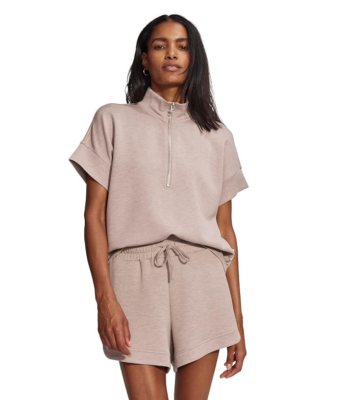 Varley Ollie High-Rise Shorts Women's Shorts Taupe Marl : XS 3.5, Elastane/Polyester/Viscose | Zappos.com