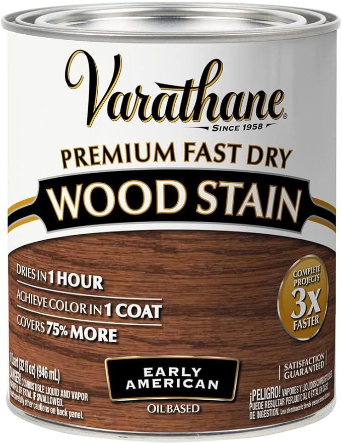 Varathane 262005 Premium Fast Dry Wood Stain, Quart, Early American | Amazon (US)