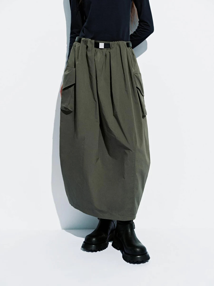 Belted Cargo Balloon Midi Skirts | Urban Revivo