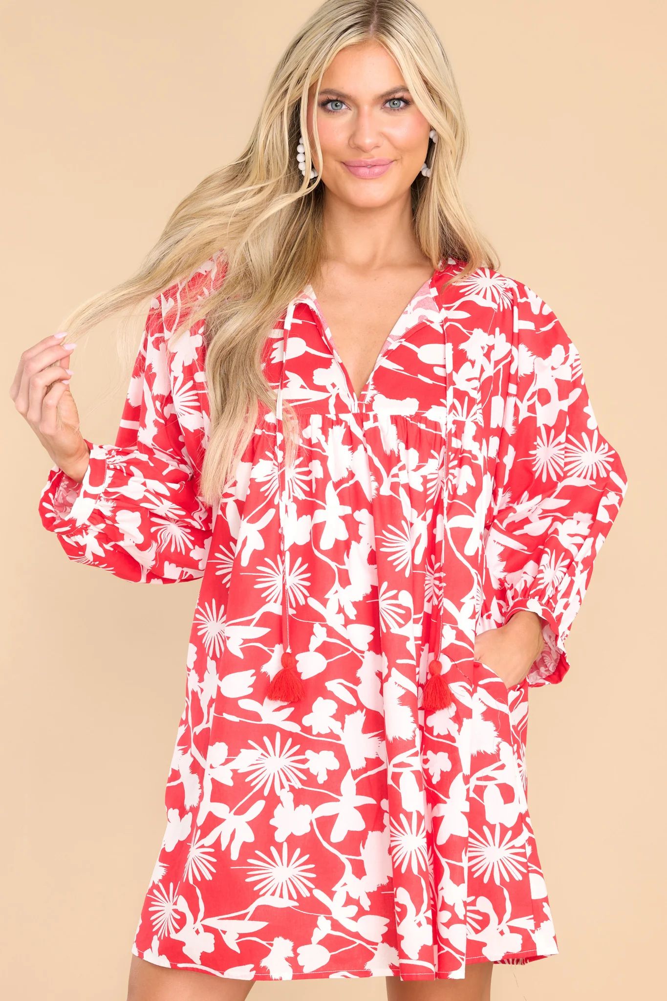 Ridiculously Gorgeous Red Print Dress | Red Dress 
