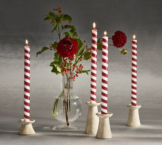 Candy Stripe Taper Candle - Set of 2 | Pottery Barn CA