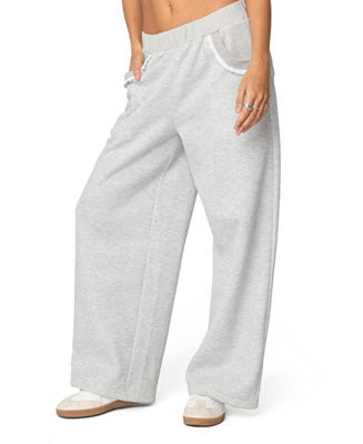 Womens Ashtin Ruffle Trim Sweatpants | Macy's