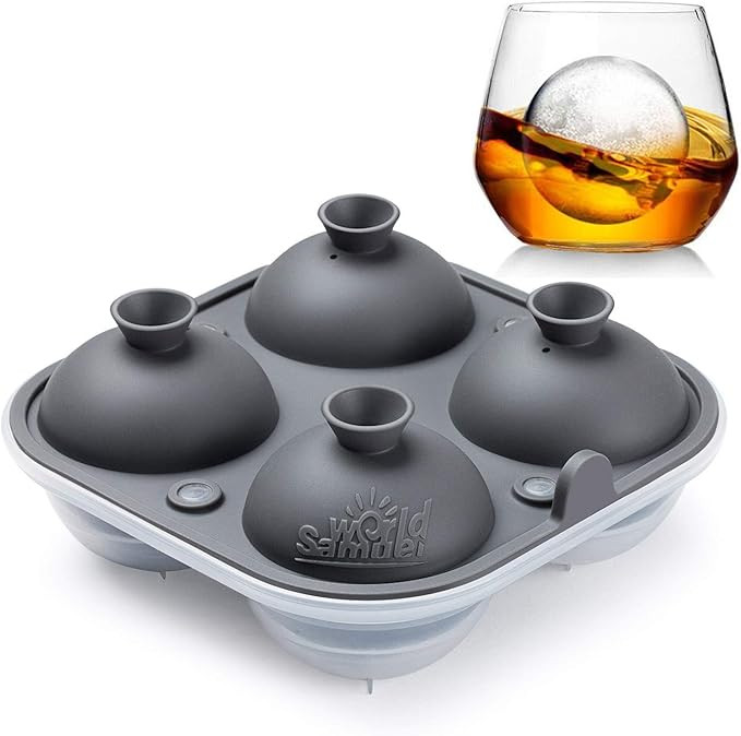 Samuelworld Large Sphere Ice Tray Mold Whiskey Big Ice Maker 2.5 Inch Ice Ball for Cocktail and S... | Amazon (US)