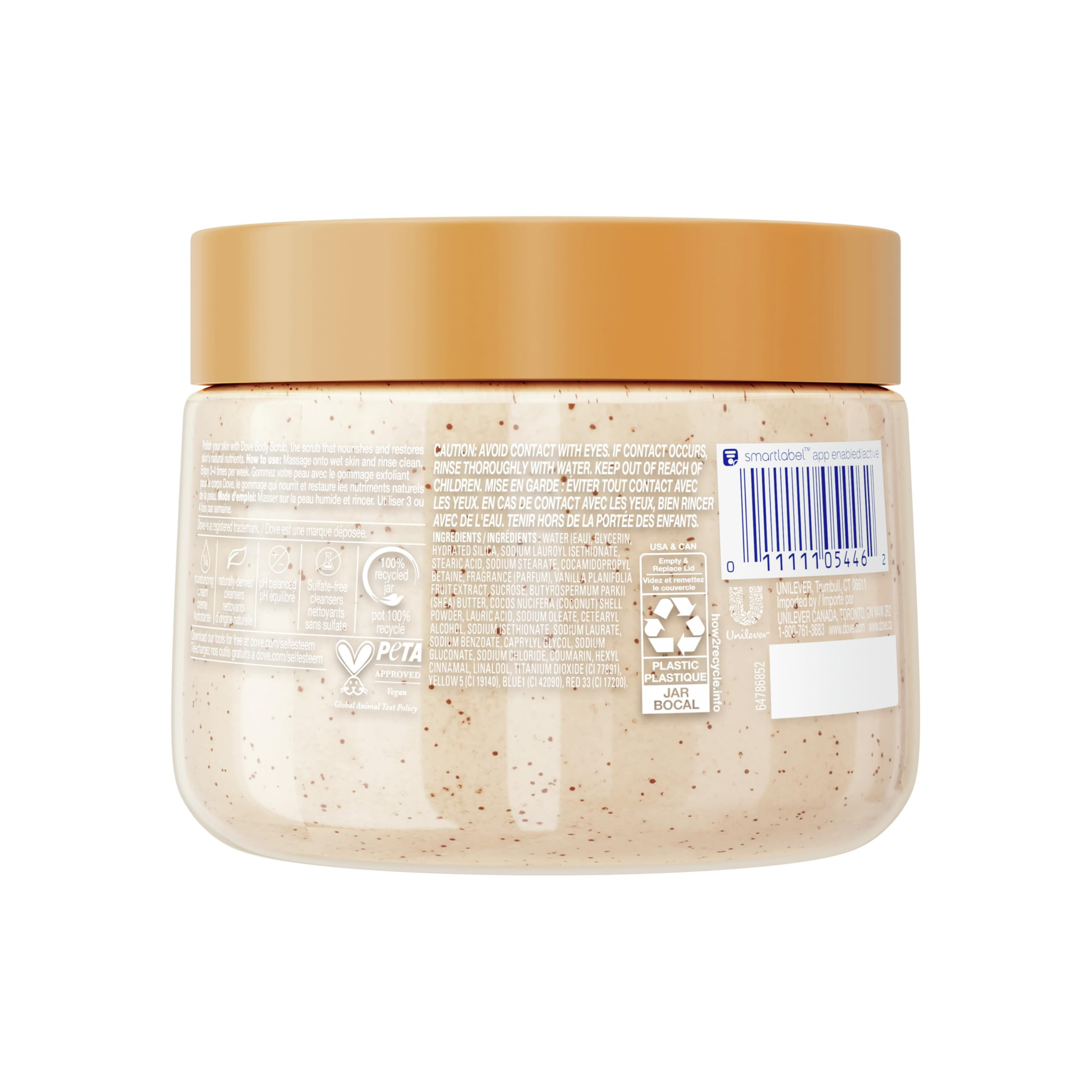 Dove Vanilla Sugar & Shea Butter Body Scrub Exfoliates and Deeply Nourishes for Smooth, Radiant S... | Amazon (US)