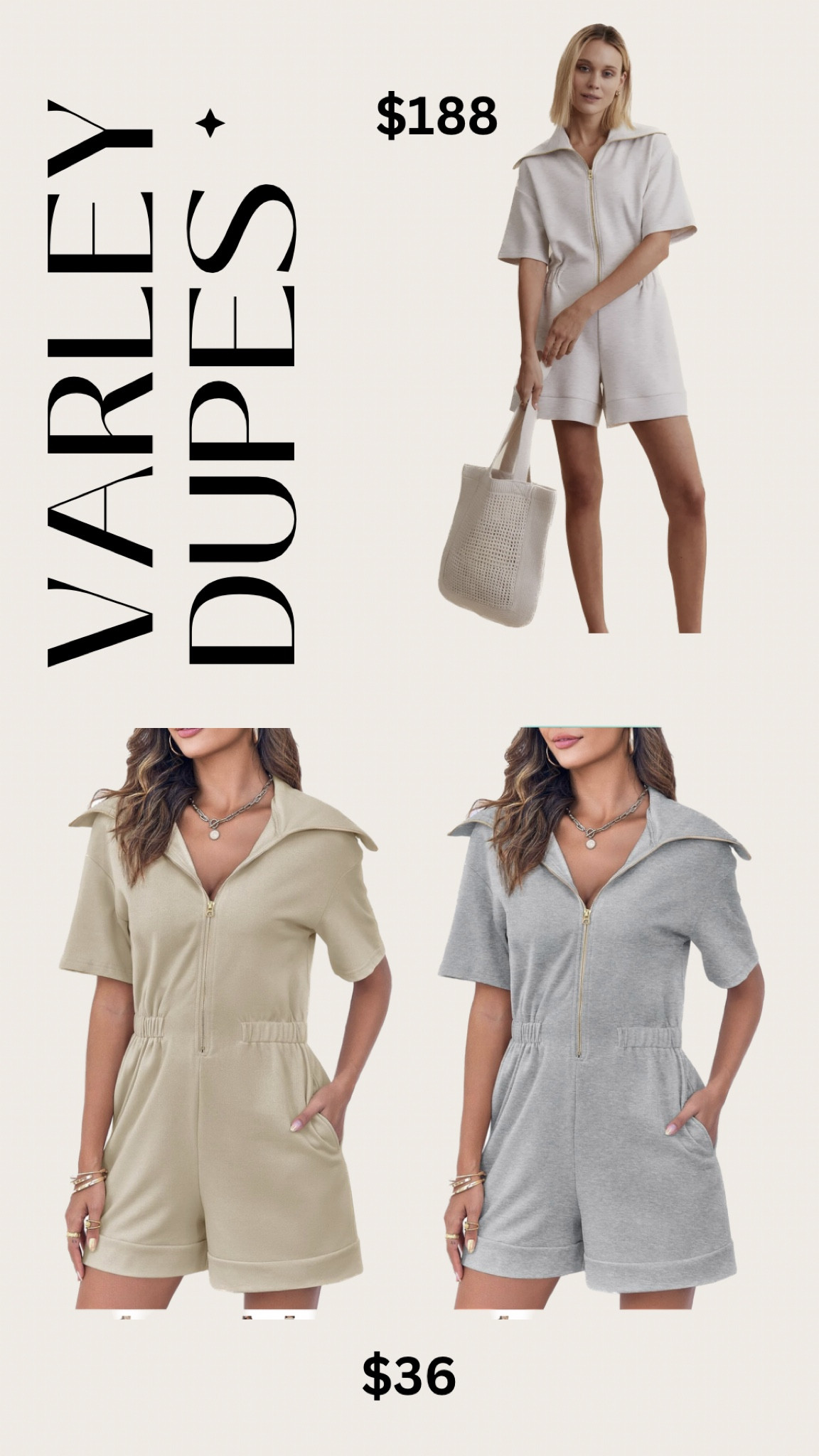 I’ve been eyeing the Varley Caldwell romper for months. I love the look but not the price.. so I  just ordered 3 colors in the dupe! Fits true to size and is a great staple. 🤍 hurry because you can get 20% off now!

Varley / dupes / amazon / leisure wear 

#LTKfindsunder50 #LTKtravel #LTKstyletip