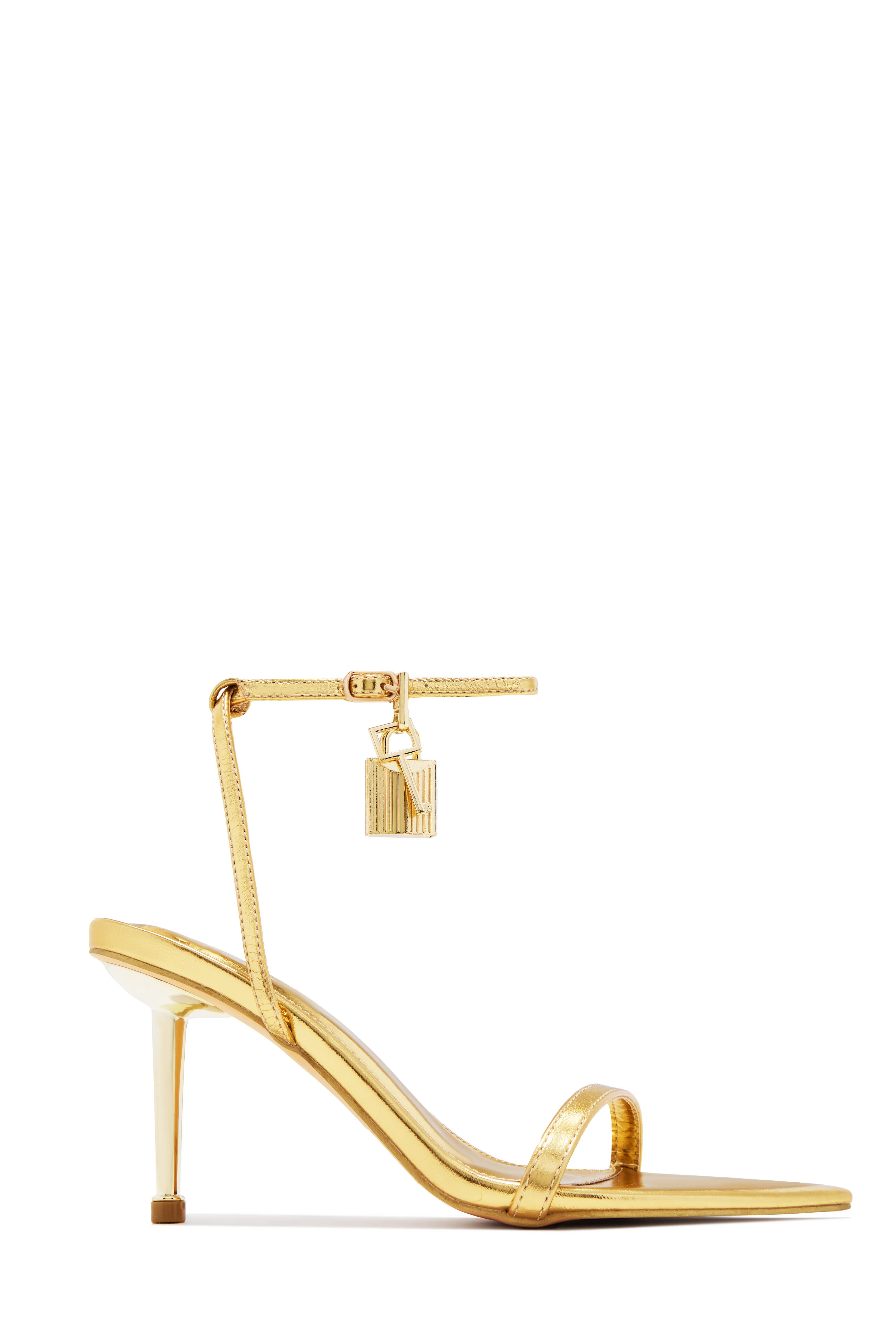 Locked In Love Mid Heels - Gold 7.5 / Gold | MISS LOLA