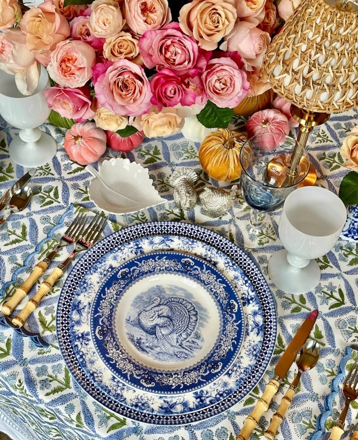 A blue and white thanksgiving table featuring products from Williams Sonoma

#LTKHoliday #LTKSeasonal #LTKHome