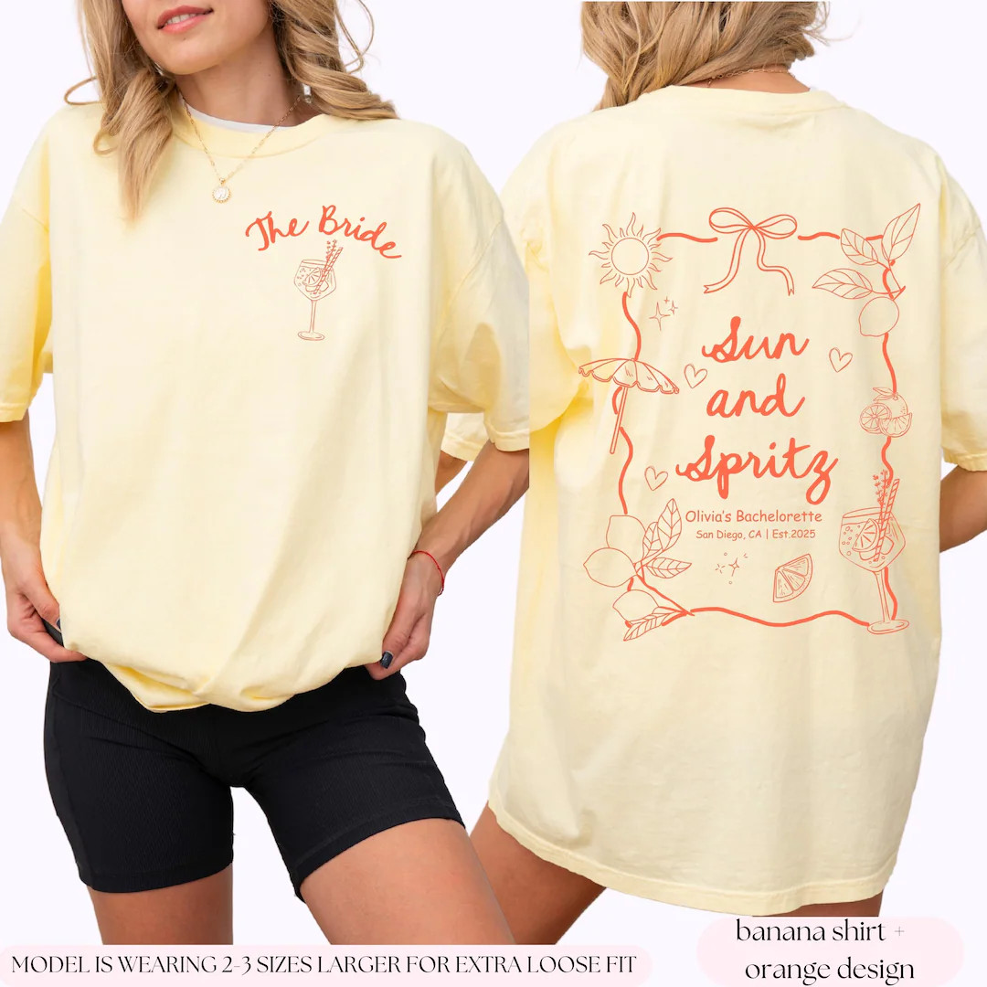 Sun & Spritz Bachelorette Party Shirt: Aperol Spritz Bridesmaid Tee - Etsy | Etsy (US)