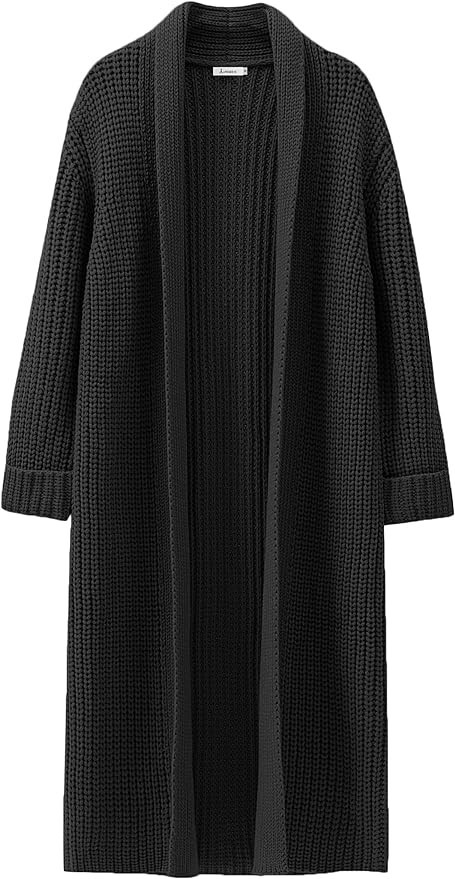 ANRABESS Women Knit Long Cardigan Long Sleeve Open Front Lapel Oversized Sweater Coat 2023 Fall C... | Amazon (US)