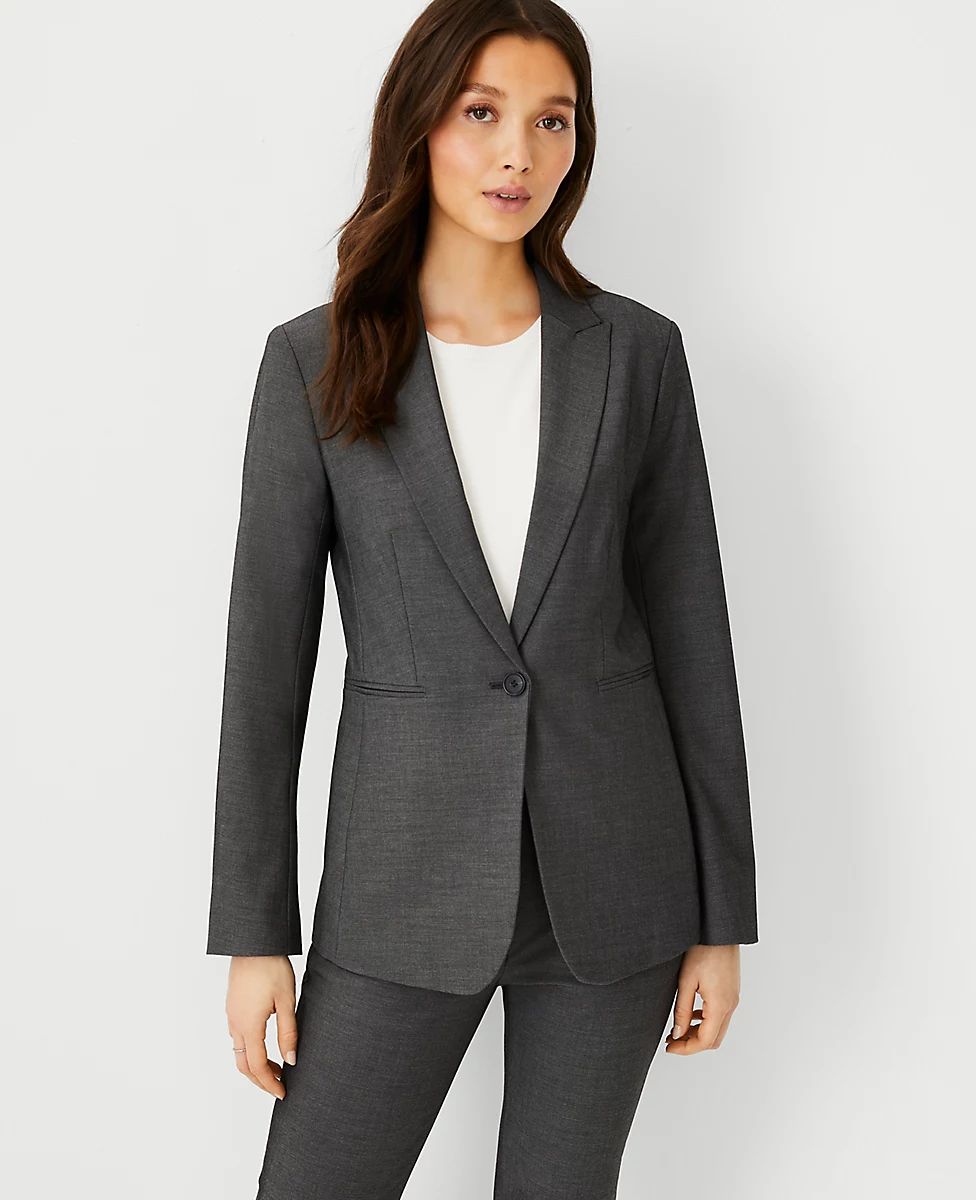 The Long One-Button Blazer in Bi-Stretch | Ann Taylor (US)